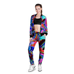 Олимпийка женская Авангардный модный глитч, цвет: 3D-черный — фото 2
