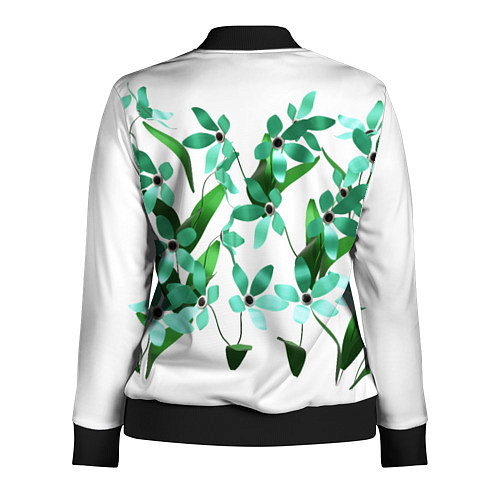 Женская олимпийка Flowers green light / 3D-Черный – фото 2