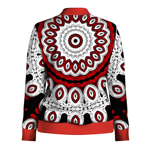 Женская олимпийка Красно-черный калейдоскоп мандала / 3D-Красный – фото 2