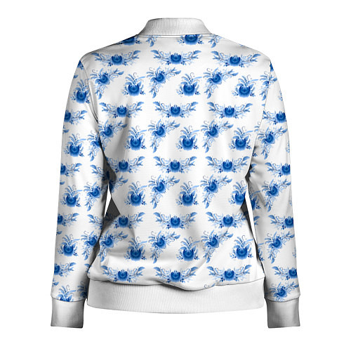 Женская олимпийка Blue floral pattern / 3D-Белый – фото 2