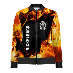 Олимпийка женская Nickelback и пылающий огонь, цвет: 3D-черный