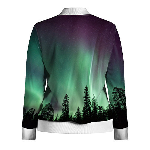 Женская олимпийка Сияние над лесом / 3D-Белый – фото 2