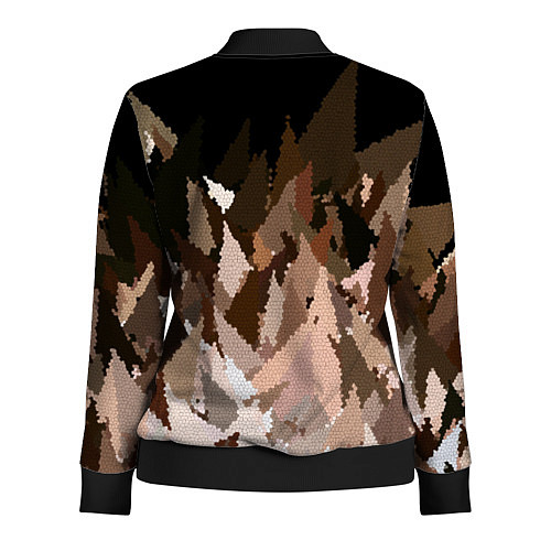 Женская олимпийка Abstract mosaic pattern brown and black / 3D-Черный – фото 2