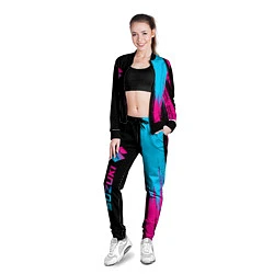 Олимпийка женская Suzuki - neon gradient: по-вертикали, цвет: 3D-черный — фото 2