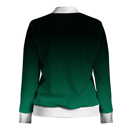 Женская олимпийка Черный и бирюзово - зеленый, текстурированный под / 3D-Белый – фото 2