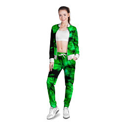Олимпийка женская Зеленый фантом, цвет: 3D-белый — фото 2