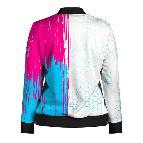 Женская олимпийка Free Fire neon gradient style: по-вертикали / 3D-Черный – фото 2