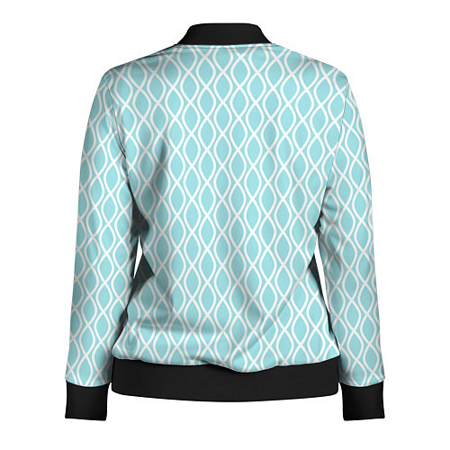 Женская олимпийка Голубые узоры - волны / 3D-Черный – фото 2