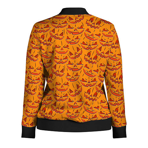 Женская олимпийка Halloween Pumpkin Pattern / 3D-Черный – фото 2