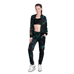 Олимпийка женская Синий мрамор с прожилками, цвет: 3D-черный — фото 2