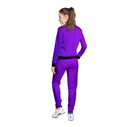 Женская олимпийка Фиолетовые линии / 3D-Черный – фото 4