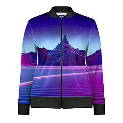 Олимпийка женская Neon mountains - Vaporwave, цвет: 3D-черный