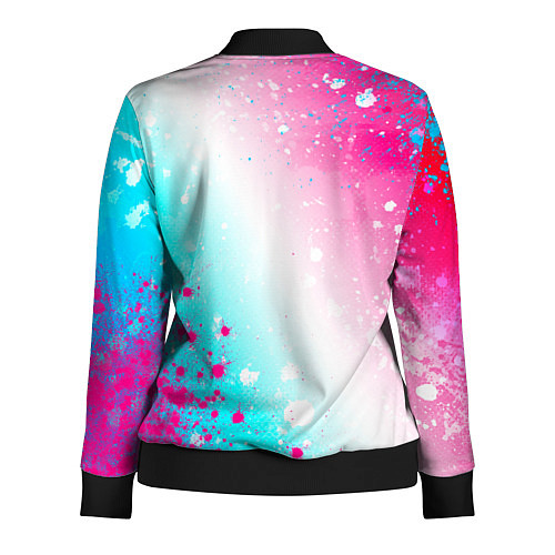 Женская олимпийка Manchester City neon gradient style: надпись, симв / 3D-Черный – фото 2