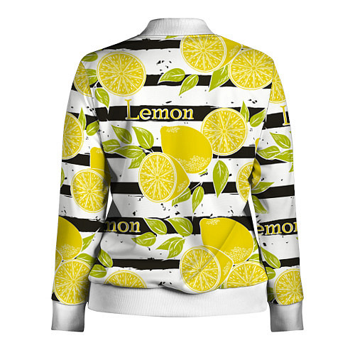 Женская олимпийка Лимон на чёрно-белом фоне / 3D-Белый – фото 2