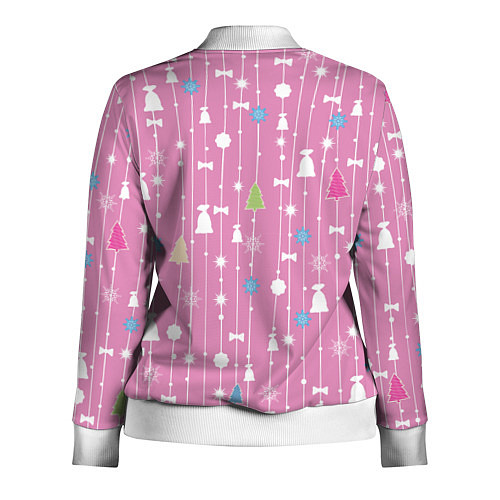 Женская олимпийка Розовый новый год / 3D-Белый – фото 2