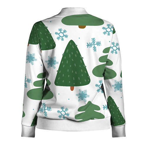 Женская олимпийка Новогодние ёлочки / 3D-Белый – фото 2