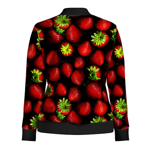 Женская олимпийка Клубничка - ягоды / 3D-Черный – фото 2