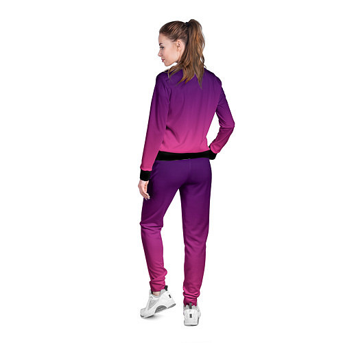 Женская олимпийка Фиолетово малиновый градиент / 3D-Черный – фото 4