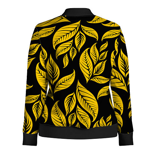 Женская олимпийка Лиса на фоне жёлтых листьев / 3D-Черный – фото 2