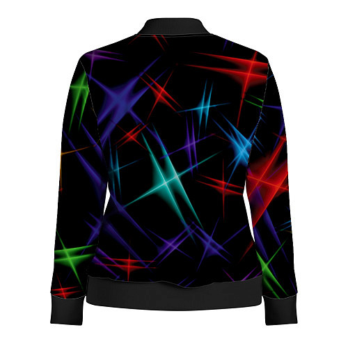 Женская олимпийка Разноцветные лучи / 3D-Черный – фото 2