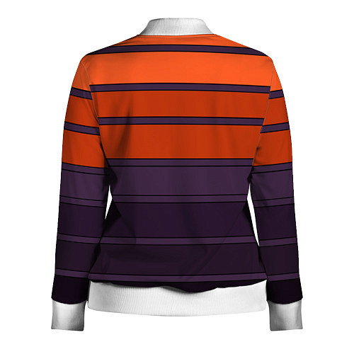 Женская олимпийка Полосатый фиолетово-оранжевый узор / 3D-Белый – фото 2