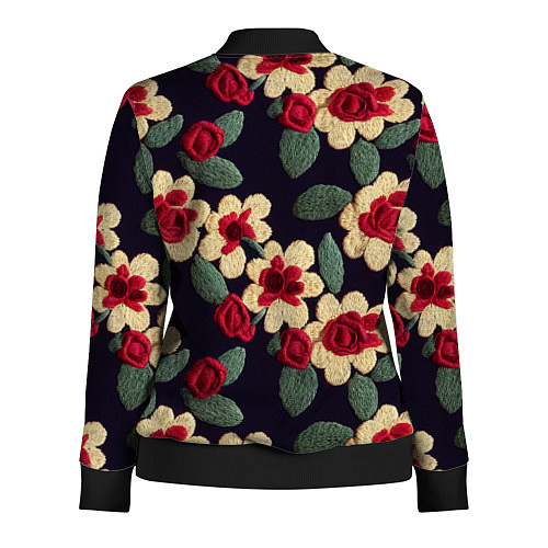 Женская олимпийка Эффект яркой вышивки / 3D-Черный – фото 2