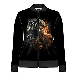 Олимпийка женская Тигр и ниндзя, цвет: 3D-черный