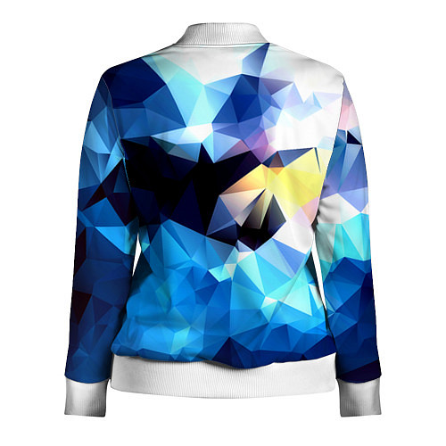 Женская олимпийка Polygon blue abstract collection / 3D-Белый – фото 2