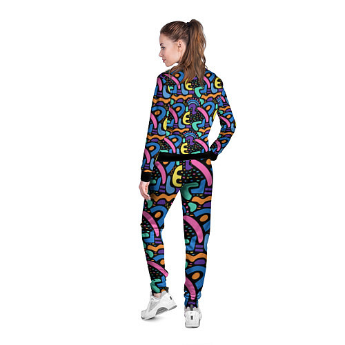 Женская олимпийка Multicolored texture pattern / 3D-Черный – фото 4