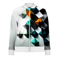 Олимпийка женская Кубики текстура, цвет: 3D-белый