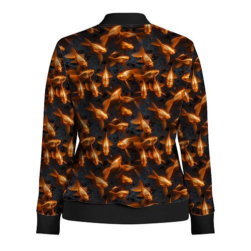 Женская олимпийка Паттерн из золотых рыбок / 3D-Черный – фото 2