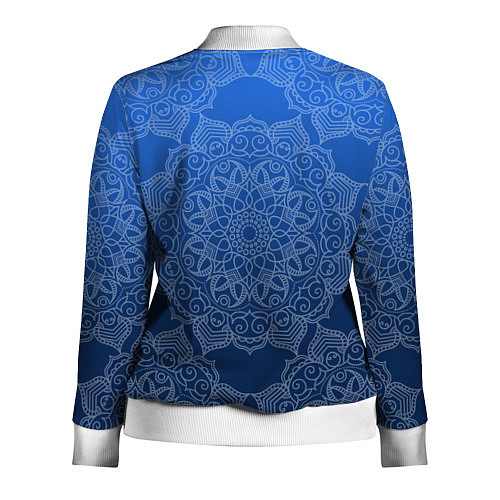 Женская олимпийка Мандала на градиенте синего цвета / 3D-Белый – фото 2