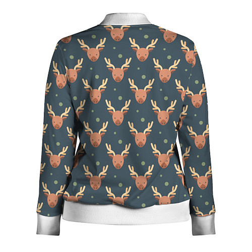 Женская олимпийка Паттерн милый лось / 3D-Белый – фото 2