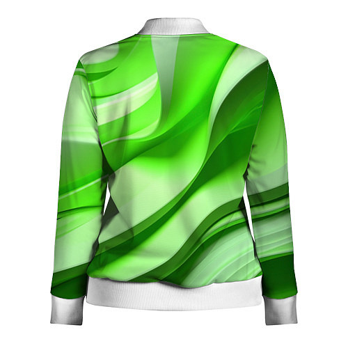 Женская олимпийка Светлые зеленые волны / 3D-Белый – фото 2