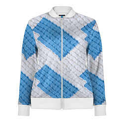 Олимпийка женская Вязаная текстура, цвет: 3D-белый