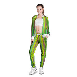 Олимпийка женская Abstraction green, цвет: 3D-белый — фото 2