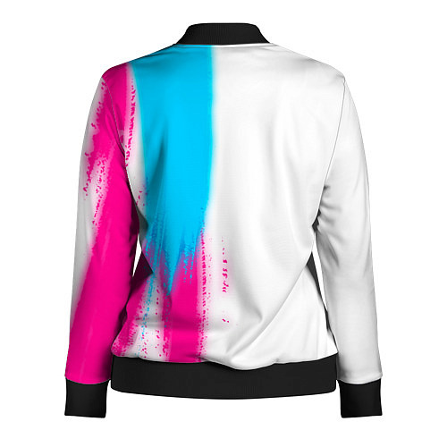 Женская олимпийка Assassins Creed neon gradient style: по-вертикали / 3D-Черный – фото 2