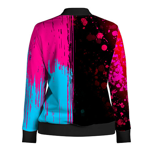 Женская олимпийка Paramore - neon gradient: по-вертикали / 3D-Черный – фото 2