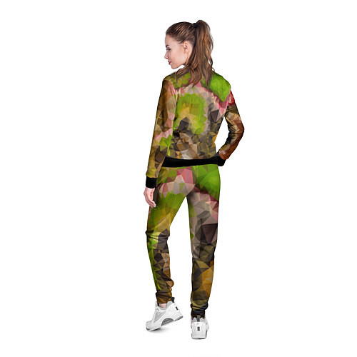 Женская олимпийка Green brown pattern / 3D-Черный – фото 4
