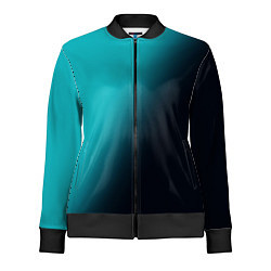 Олимпийка женская Градиент бирюзовый диагональ, цвет: 3D-черный