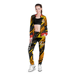 Олимпийка женская Лексус - желтая спортивная абстракция, цвет: 3D-красный — фото 2