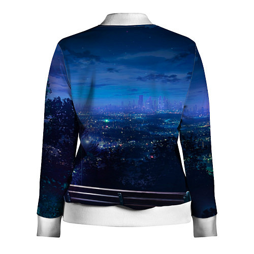 Женская олимпийка Синий город / 3D-Белый – фото 2