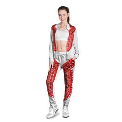 Олимпийка женская Красная славянская вышиванка, цвет: 3D-белый — фото 2