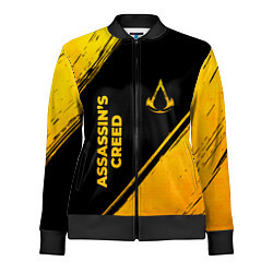 Олимпийка женская Assassins Creed - gold gradient: надпись, символ, цвет: 3D-черный