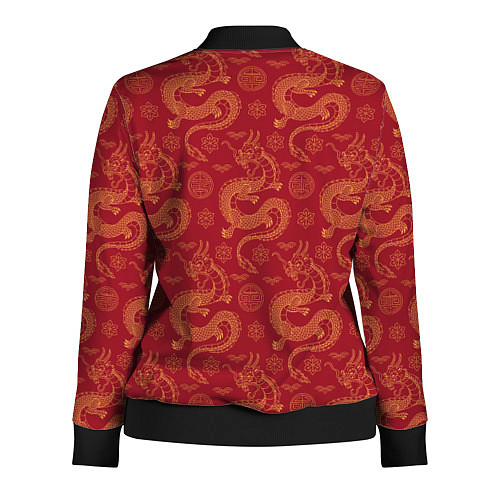 Женская олимпийка Dragon red pattern / 3D-Черный – фото 2
