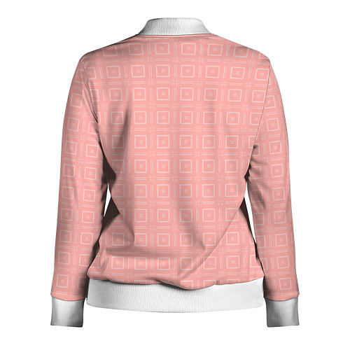 Женская олимпийка Бледно-розовый с квадратиками / 3D-Белый – фото 2