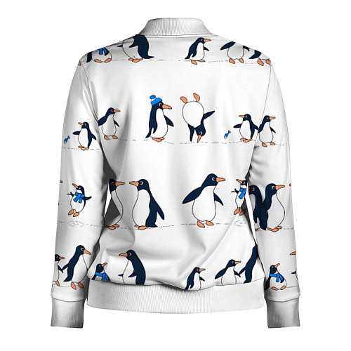 Женская олимпийка Семейство пингвинов на прогулке / 3D-Белый – фото 2