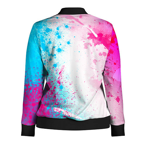 Женская олимпийка Foo Fighters neon gradient style по-вертикали / 3D-Черный – фото 2