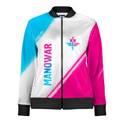 Олимпийка женская Manowar neon gradient style вертикально, цвет: 3D-черный