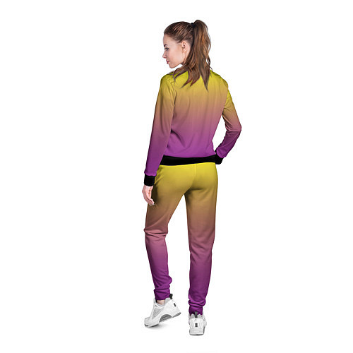 Женская олимпийка Желто-фиолетовый градиент / 3D-Черный – фото 4